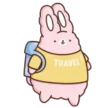 🏕 TRAVEL kelinci, perjalanan, petualangan, ransel, kartun, lucu telegram sticker