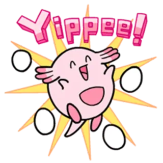 😃 Chansey Yippee! pokemon, carino, felice, rosa, uova, festa telegram sticker