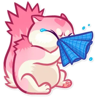 😭 menangis, tisu, sedih, emosional, tupai, kartun, sakit, hewan whatsapp sticker