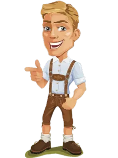 👈 lederhosen, tedesco, bavarese, Oktoberfest, uomo, cartone animato telegram sticker