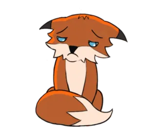 😕 renard, triste, dessin animé, animal, mignon whatsapp sticker
