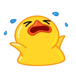 😭 triste, pleurs, jaune, canard, larmes whatsapp sticker