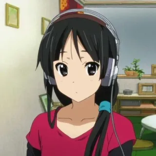 🎧 garota anime, fones de ouvido, desenho animado, fofa, mangá, feminino telegram sticker