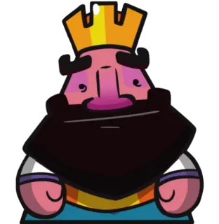 😐 King Clash Royale king, clash royale, character, crown, mobile game telegram sticker