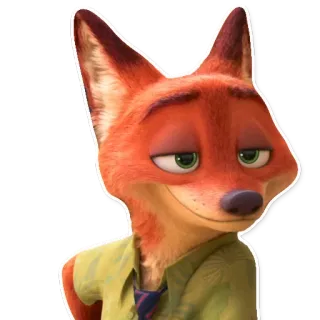 🙂 Nick Wilde Zootopia zorro, dibujos animados, animado, zootopia, nick wilde, personaje telegram sticker