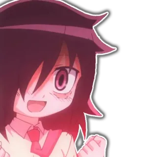 😃 Tomoko Kuroki Watamote anime, dziewczyna, szkoła, manga whatsapp sticker