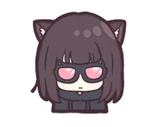 😎 Anime, Gadis kucing, Merah muda, Imut, Kawaii telegram sticker