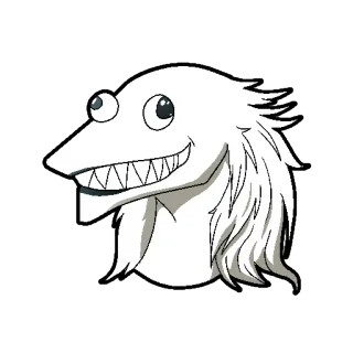 😃 monster, wezen, cartoon, illustratie, personage, tekening whatsapp sticker