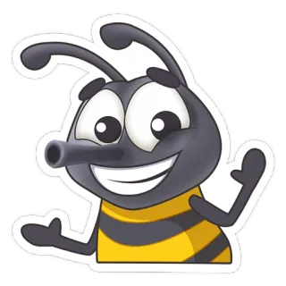 🤷 Kreskówka, Pszczoła, Słodki, Przyjazny, Animacja telegram sticker