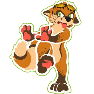 🖐 anthropomorph, Cartoon, Hund, Tier, Brille, lustig, Sticker telegram sticker