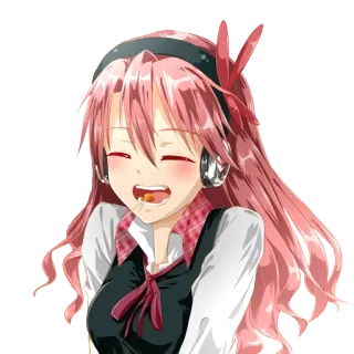 😭 Anime, Meisje, Vrolijk, Rood Haar, Lolly, Schattig telegram sticker