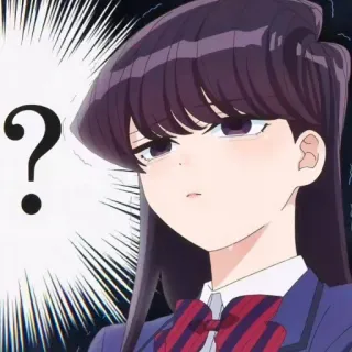 ❓ Komi Shouko Komi Can't Communicate ? 애니메이션, 만화, 코미 양은 커뮤증입니다, 코미 쇼코, 물음표, 표정, 귀여운 telegram sticker