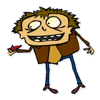 👠 desenho animado, personagem, bobo, engraçado, desenho, ilustração, maluco whatsapp sticker
