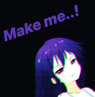 😏 Make me..! Anime, Chica, Lindo, Manga, Expresión, Morado, Pedido telegram sticker