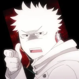 ➿ Anime, Pointer, En colère, Personnage, Blanc telegram sticker