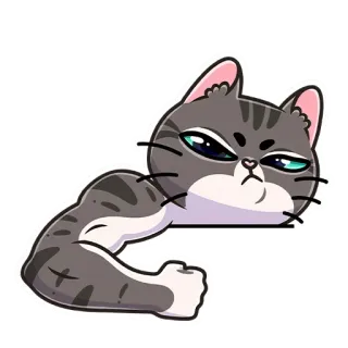 💪 chat, animal, muscle, fort, bras, dessin animé whatsapp sticker