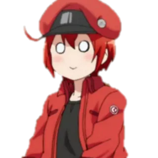 😱 Anime, Cells at Work, Rote Blutkörperchen, Cartoon, Charakter, Niedlich telegram sticker
