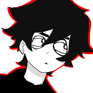 🤔 Anime, Emo, Cartoni animati, Disegno, Ritratto, Adesivo telegram sticker