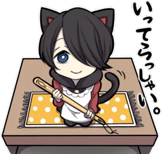 BLACK KITTEN :: @line_stickers telegram stickers