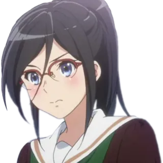 🧐 Asuka Tanaka Sound! Euphonium Anime, Garota, Óculos, Personagem, Uniforme escolar, Bonito telegram sticker