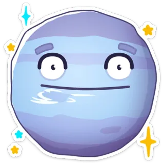 😐 ดาวเคราะห์, การ์ตูน, ดาว, สวรรค์, อวกาศ, ภาพประกอบ telegram sticker