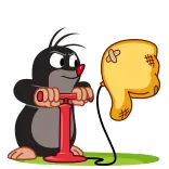 👎 mole, cartoon, animal, thumb down, balloon whatsapp sticker