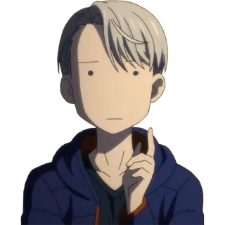 😐 Victor Nikiforov Yuri!!! on Ice аниме, персонаж, смешной, выражение, мультфильм, Yuri on Ice whatsapp sticker