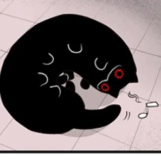 🎶 kot, czarny, kreskówka, zwierzę, słodki telegram sticker