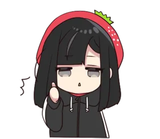 👍 Anime, Chica, Sticker, Dedo corazón, Ofensivo, Dibujo animado whatsapp sticker