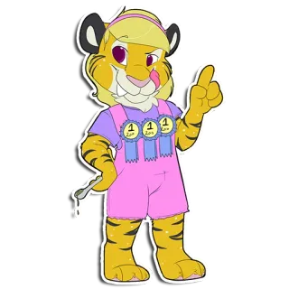 🍛 1 เสือมานุษยรูป, การ์ตูน, ตัวละคร, สติกเกอร์, น่ารัก, สัตว์, เฟอร์รี่ telegram sticker