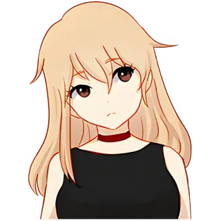🤨 аниме, девушка, мультфильм, иллюстрация, наклейка telegram sticker