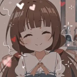 💗 Anime, Chica, Kawaii, Lindo, Dibujo animado, Corazón telegram sticker