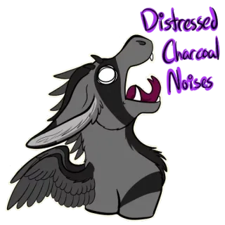 😡 Distressed Charcoal Noises animal, vieilli, charbon, bruits, dessin animé, dessin, autocollant telegram sticker