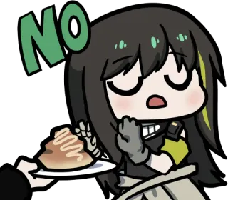 ❌ NO Anime, Cartoon, Figur, Nein, Ablehnung, Essen whatsapp sticker