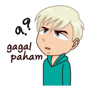 ❓ Damn Poker cartoon, blond haar, poker, van streek, geërgerd, emotie whatsapp sticker