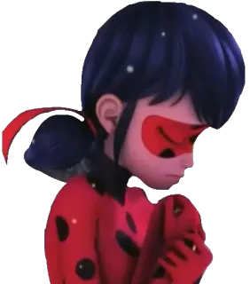 😔 Ladybug Miraculous: Tales of Ladybug & Cat Noir Coccinelle, Miraculous Ladybug, dessin animé, triste, animé telegram sticker