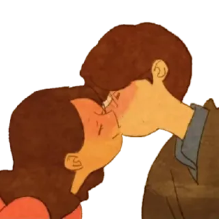 💋 ciuman, cinta, pasangan, romantis, kartun telegram sticker