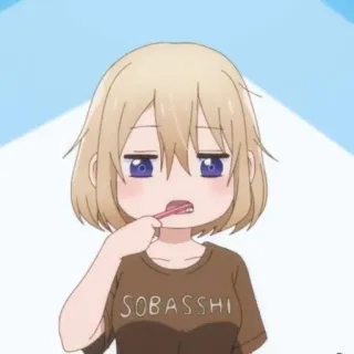 💛 SOBASHI animé, brosse à dents, dessin animé, endormi, mignon telegram sticker