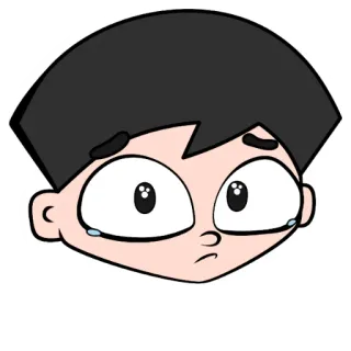 🥺 Dibujo animado, Niño, Triste, Llorando, Molesto, Cara, Emociones telegram sticker