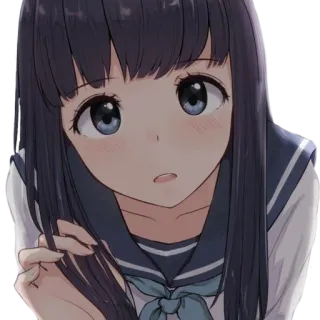 😳 Anime Mädchen, Schuluniform, Süß, Manga, Kawaii, Charakter, Illustration telegram sticker