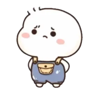 🍼 cute, cartoon, sticker, sad, kawaii, character whatsapp sticker
