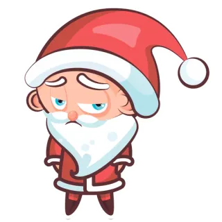 😄 Santa Claus Weihnachtsmann, Weihnachten, traurig, Feiertag, Cartoon telegram sticker