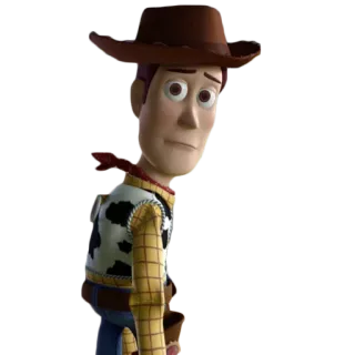 😔 Woody Toy Story cartone animato, personaggio, cowboy, giocattolo, sceriffo, Woody telegram sticker