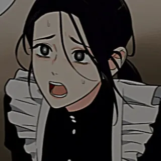 😨 Anime, Mangá, Maid, Assustado/a, Personagem, Ilustração telegram sticker