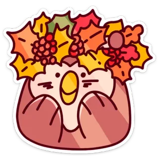 😊 süß, Herbst, Blätter, Vogel, Herbst, glücklich whatsapp sticker