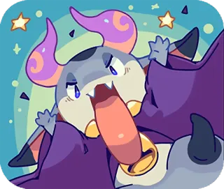 😈 cartoon, monster, tongue, cute, funny, sticker telegram sticker