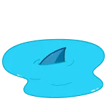 😈 상어, 물, 귀여운, 만화, 동물, 바다, 바다 telegram sticker
