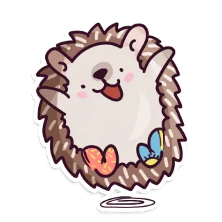 😄 เม่น, สัตว์, น่ารัก, สติกเกอร์, การ์ตูน telegram sticker