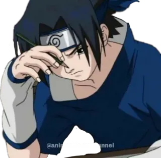 😑 Sasuke Naruto @anim**********channel anime, sasuke, naruto, character, sticker, cartoon telegram sticker
