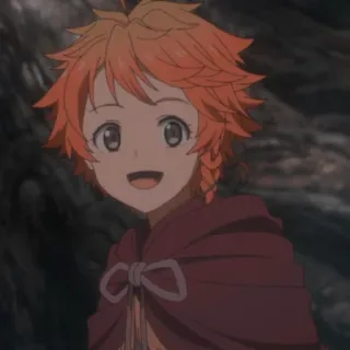 ⛓ Emma The Promised Neverland anime, chica, personaje, pelo naranja, linda, The Promised Neverland telegram sticker